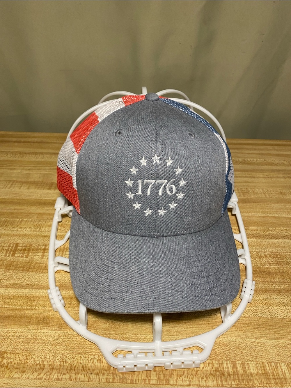 1776 Embroidered American Flag Back Richardson 112PM Trucker Hat Adjustable O/S